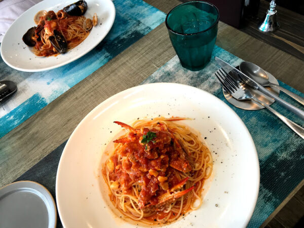 群馬のパスタランチ ワタリガニのトマトパスタ